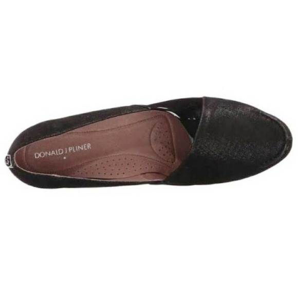 Donald J. Pliner Black Leather Flats Suede Brix Moccasin Size 6 - Picture 5 of 12